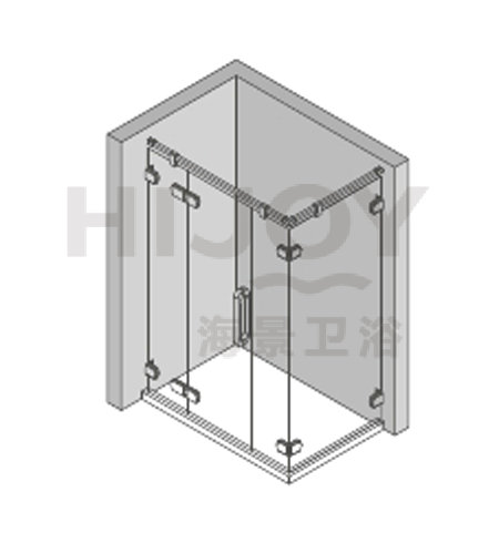 方形铜合页淋浴房